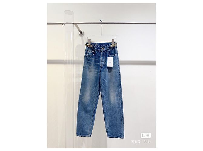Vaqueros Céline Azules de Denim con Hebilla Arc de Triomphe Multicolor