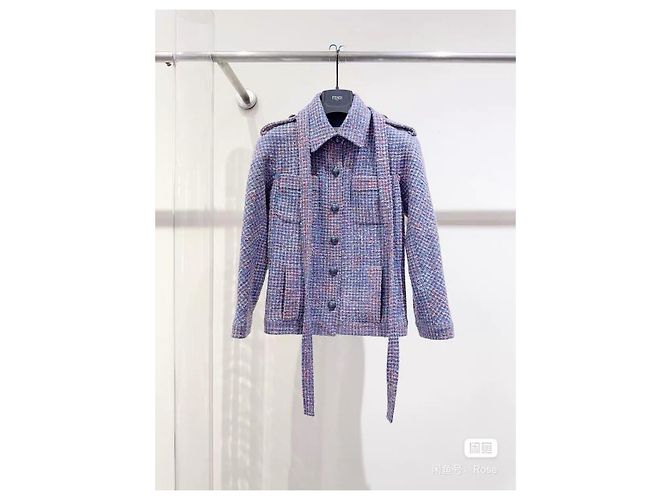 Chaqueta Chanel de tweed morada talla 34 Multicolor