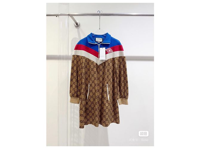 Gucci Camel Wool Coat with Web Stripe Multiple colors