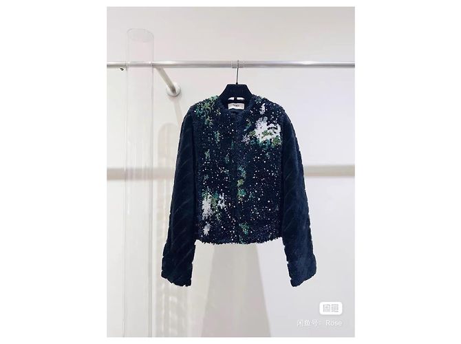 Giacca Fendi in cotone blu con strass Multicolore