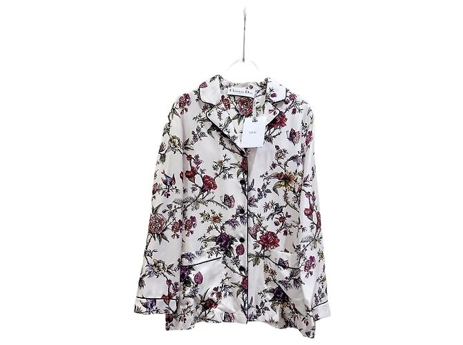 Camicia Dior in seta con stampa floreale multicolore