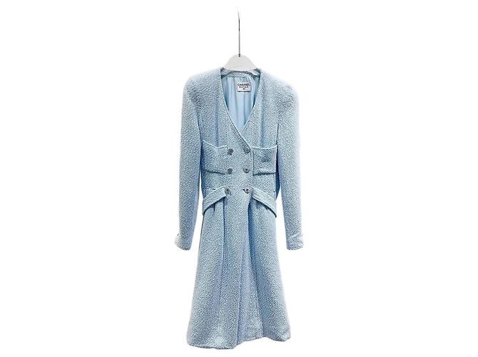 Casaco Chanel de tweed azul Multicor