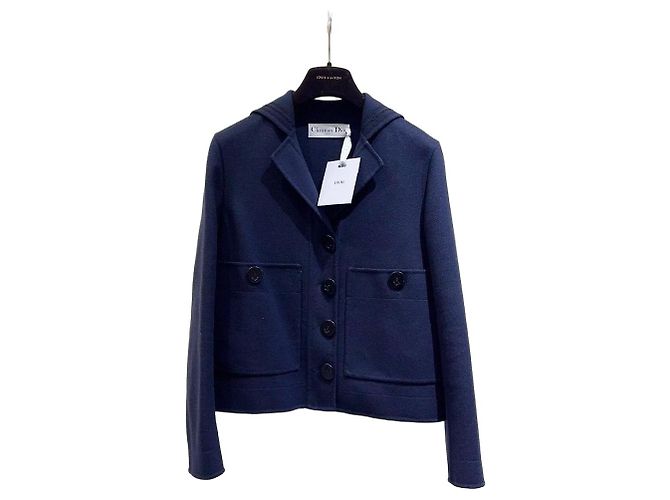Dior Navy Wool Jacket with Sailor Collar Size 36 Multiple colors