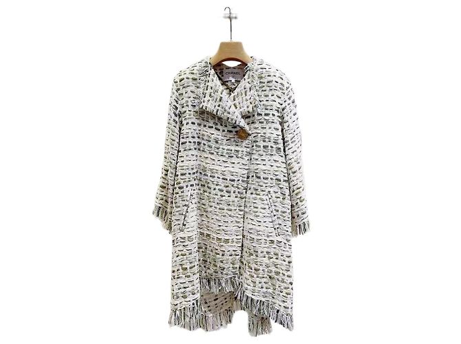 Chanel Tweed Coat Beige Size 34 Multiple colors