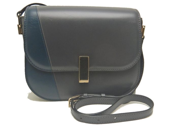 Bolsa Tiracolo Iside Valextra Marrom Azul marinho