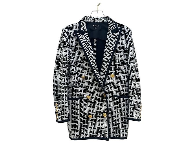 Blazer Balmain PB Labyrinth Monogram Sz.36 Usato