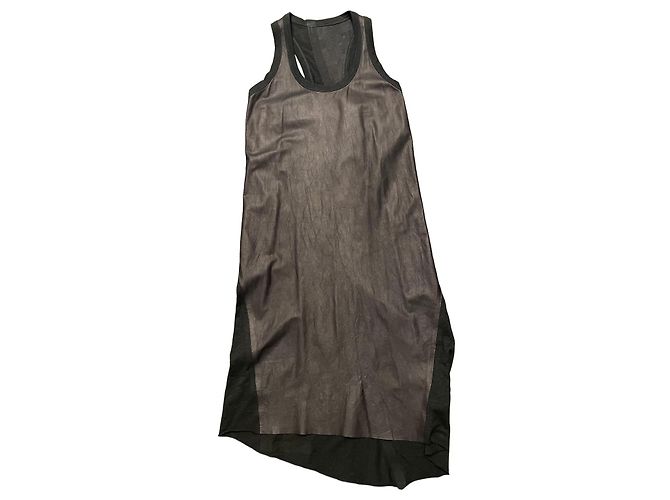 Autre Marque Vestido Asimétrico Isaac Sellam Experience de Cuero y Algodón Negro