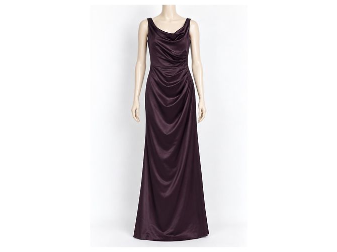 Lela Rose Satin-Abendkleid in Lila Dunkelviolett