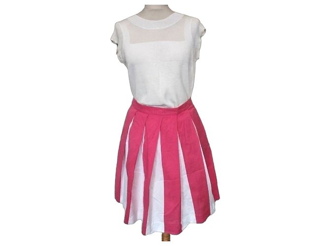 Moschino Gonna Baya Pop in Cotone e Seta Rosa Bianco