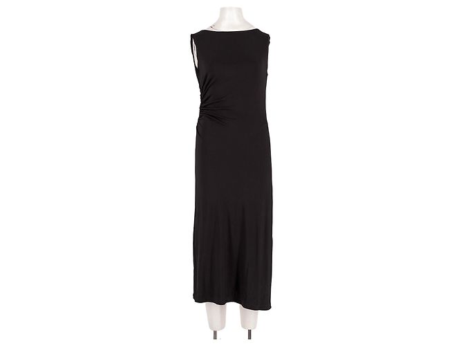 Autre Marque Vestido midi negro de viscosa LILYSILK