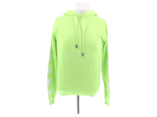 Off White Hoodie verde fluorescente