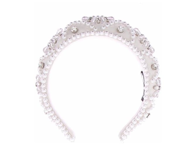 Shourouk Tiara adornada com pérolas Prata