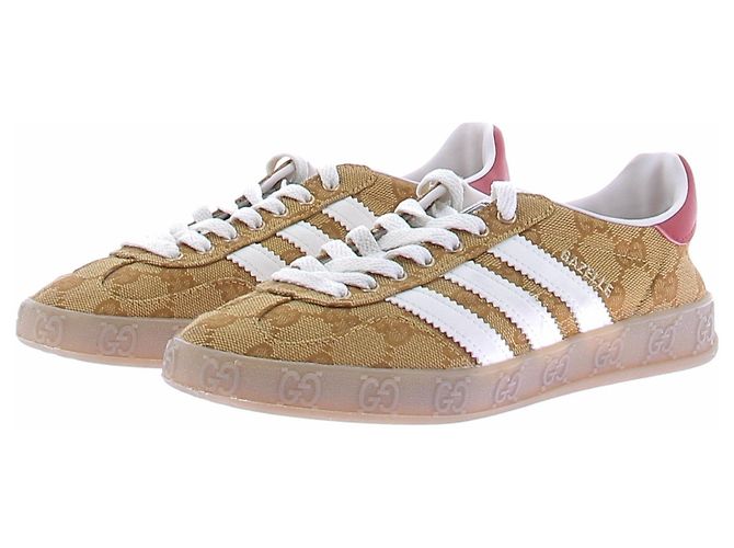 Autre Marque Gazelle-Sneaker mit Monogramm-Print Kamel