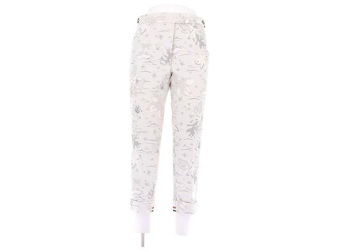 Thom Browne Weiße gerade bedruckte Hose