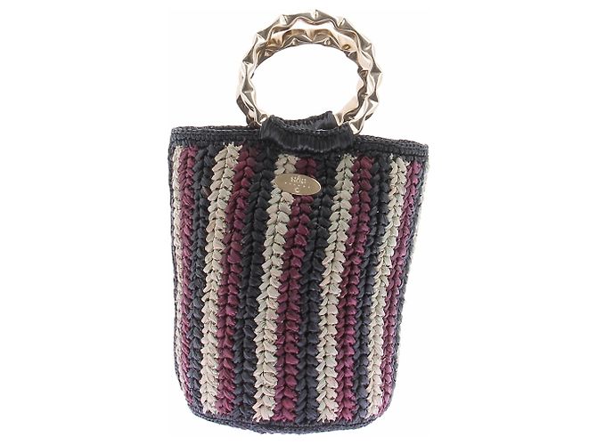Autre Marque Picca borsa in rafia a righe Multicolore
