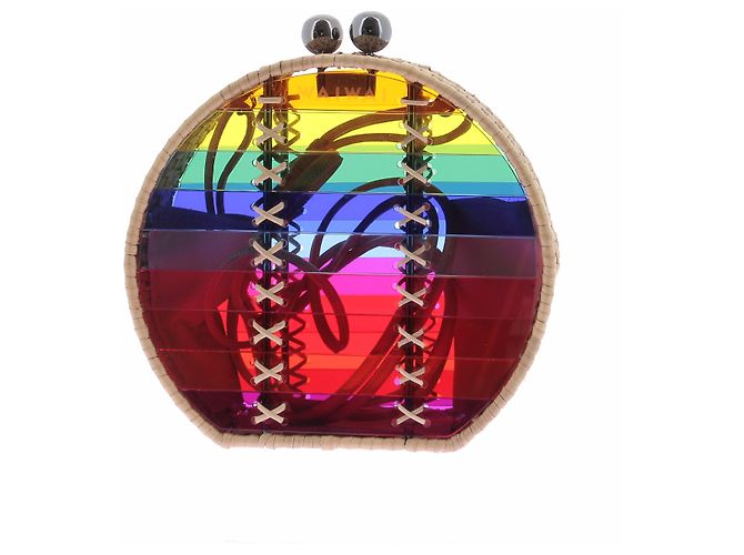 Autre Marque Bolso Jabuticaba dorado con estampado de arco iris Multicolor