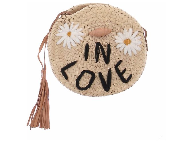 Autre Marque Bolso de rafia "In Love" Beige