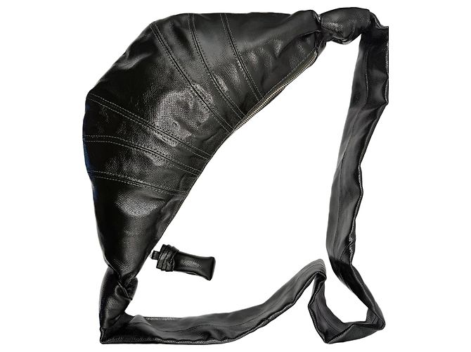 Lemaire Borsa a Spalla in Pelle Nera Lucida Nero