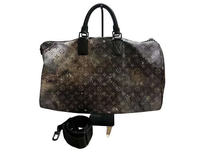 Louis Vuitton Keepall Bandoulière 55 Monogram Galaxy Brown Black Grey Metallic