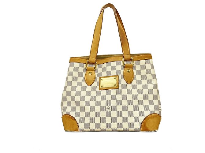 Saco Tote Louis Vuitton Damier Azur Hampstead PM Branco