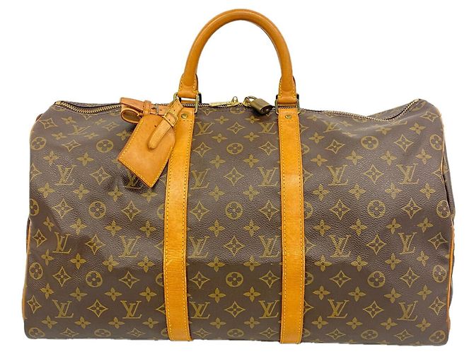 Louis Vuitton Boston Monogram Keepall 50 Castaño