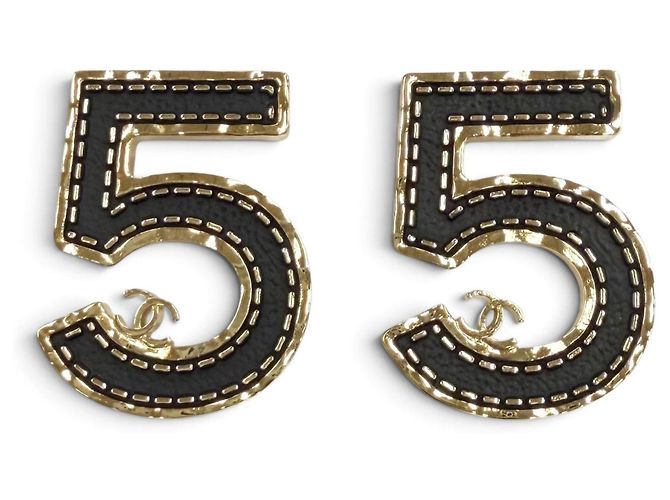 Orecchini Chanel B23S Coco Mark 5 Motif Nero D'oro