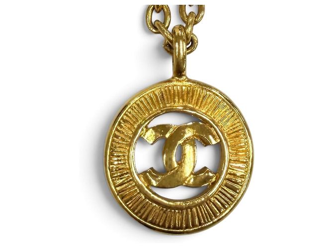CHANEL Vintage Coco Mark Gold Anhänger Halskette Golden