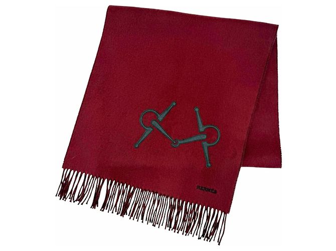 Hermès Hermes Kaschmir-Stola Schwarz Bordeaux