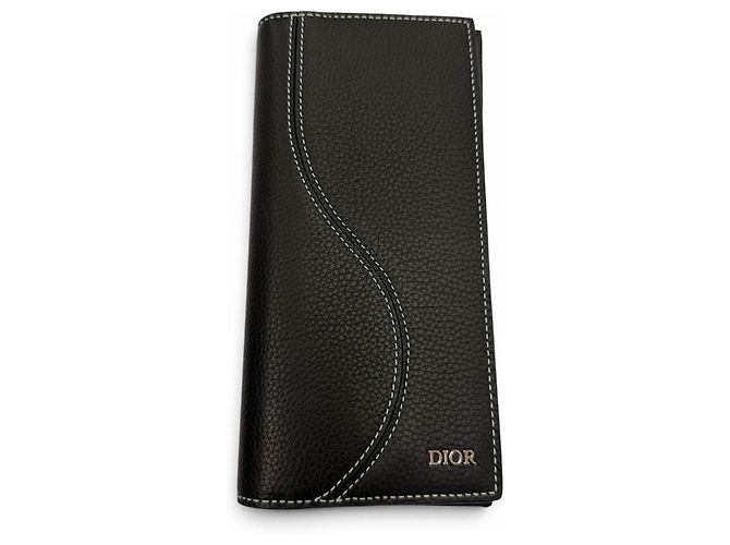 Christian Dior Dior Homme Saddle Leather Long Wallet Black