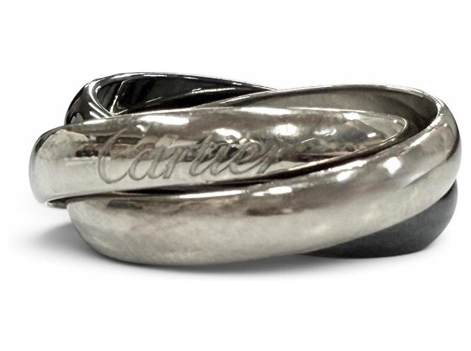 Anillo Cartier 750 Trinity Triple Ceramic Band Dorado
