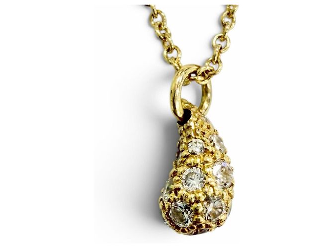 Autre Marque Collar Mini Pave Teardrop Tiffany Elsa Peretti Dorado