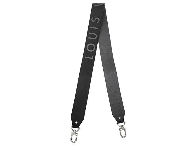 Tracolla in pelle nera/grigia Louis Vuitton Marrone Nero