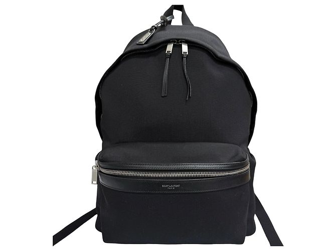 Autre Marque Yves Saint Laurent Black Canvas Leather Backpack