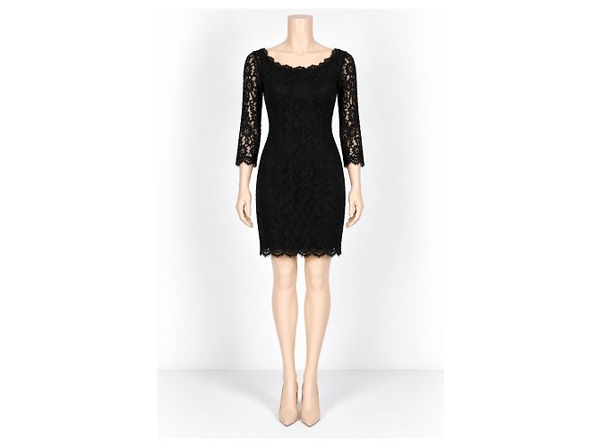 Diane von Furstenberg Zarita Spitzenkleid Schwarz