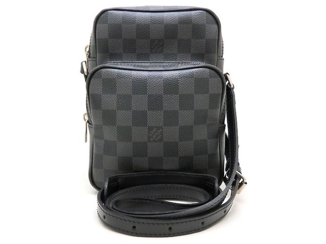 Louis Vuitton Damier Graphite Rem Shoulder Bag Brown Black