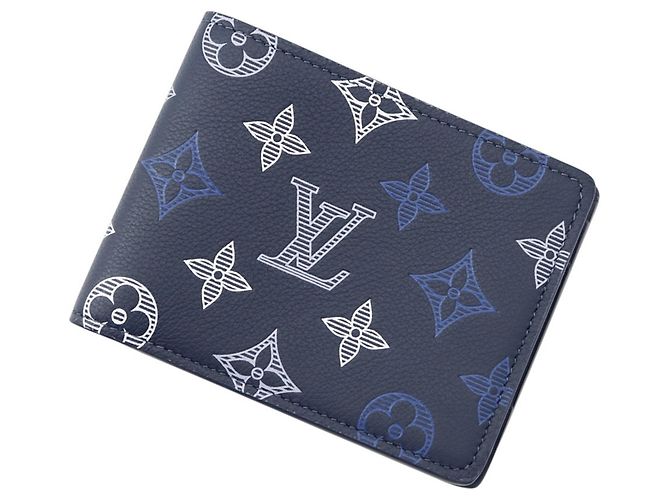Louis Vuitton Bi-fold Wallet in Monogram Shadow Blue Navy blue