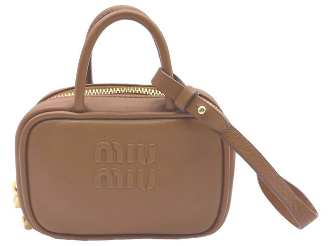 Miu Miu MIUMIU Logo Bag Charm Marrone