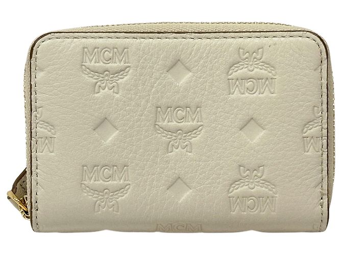 MCM Leather Business Card Case White