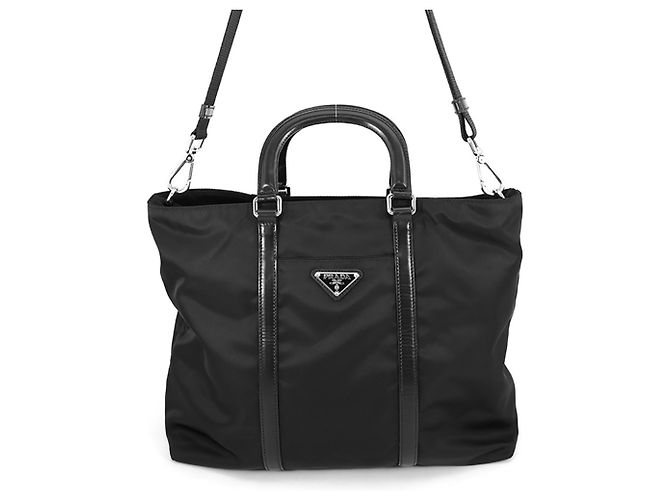 Tote Sac cabas Prada Triangle Noir