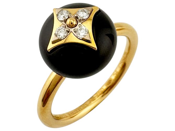 Louis Vuitton Bague B Blossom Ring Noir Multicolore Doré