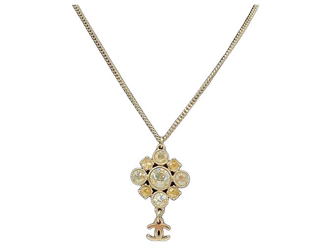 Colar Chanel Coco Mark com strass Dourado