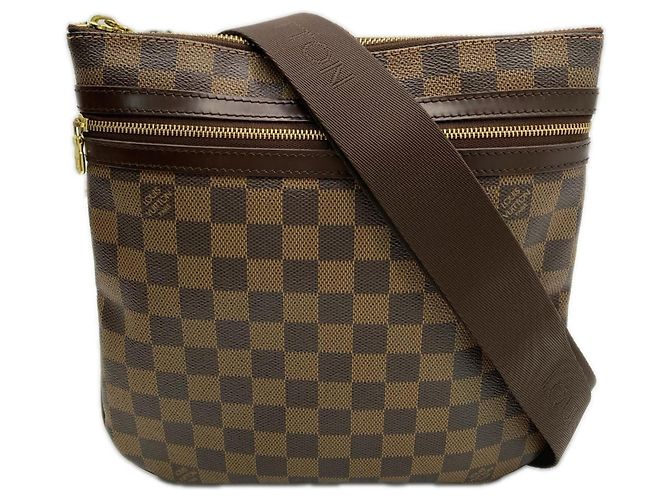 Borsa a tracolla Louis Vuitton Damier Pochette Bosphore Marrone Beige
