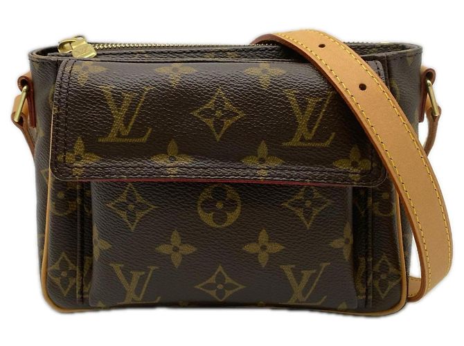 Bolsa de Ombro Louis Vuitton Monogram Viva Cite PM Marrom Bege