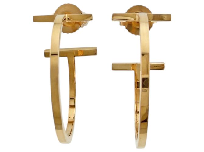 Autre Marque Orecchini a cerchio Tiffany & Co. T Wire Bar in oro rosa D'oro