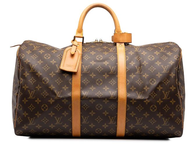 Louis Vuitton Brown Monogram Keepall 50 Marron