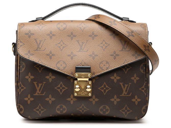 Louis Vuitton Brown Monogram Reverse Pochette Metis Marrone