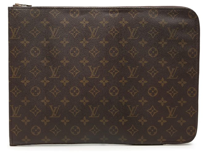 Louis Vuitton Brown Monogram Poche Documents Portfolio Marrom