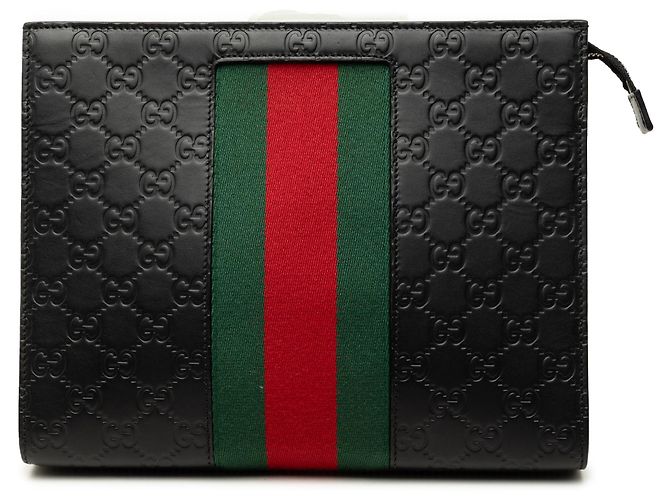 Clutch Gucci Black Guccissima Web Nero