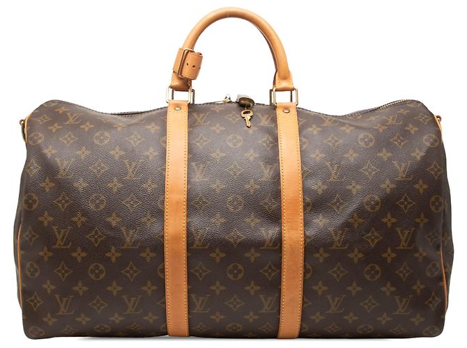 Louis Vuitton Brown Monogram Keepall Bandouliere 50 Marrom