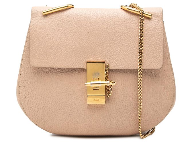 Chloé Drew Crossbody em couro rosa Small